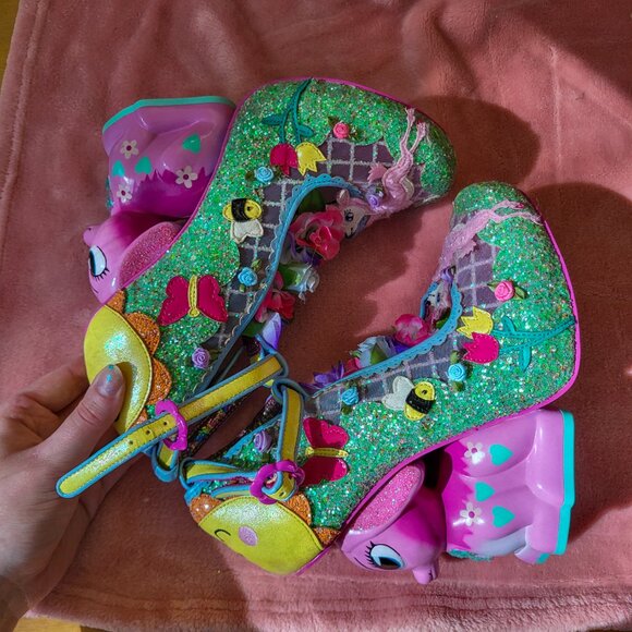 NWOB Fantastic Fawn Glittery Character Heels Irregular Choice size 41 / 10 - Picture 5 of 11